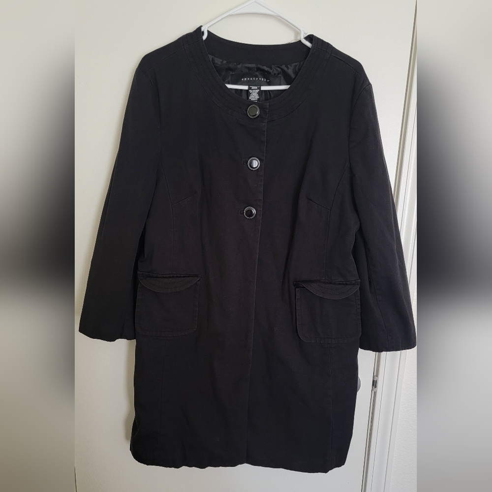 Apostrophe Black Jacket Long Blazer